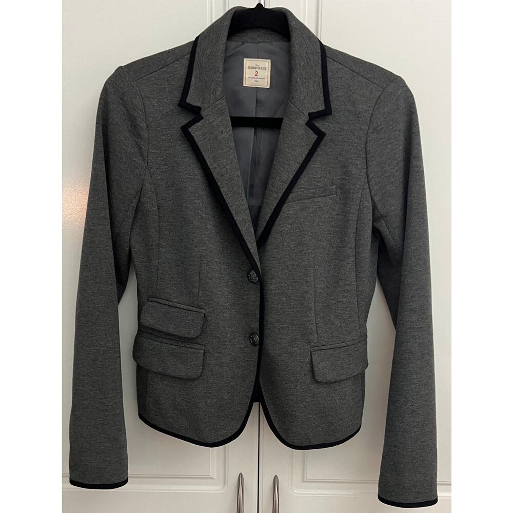 Gap Academy Blazer Dark Heathered Gray w/Black Trim Size 2